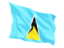 Saint Lucia. Fluttering flag. Download icon.