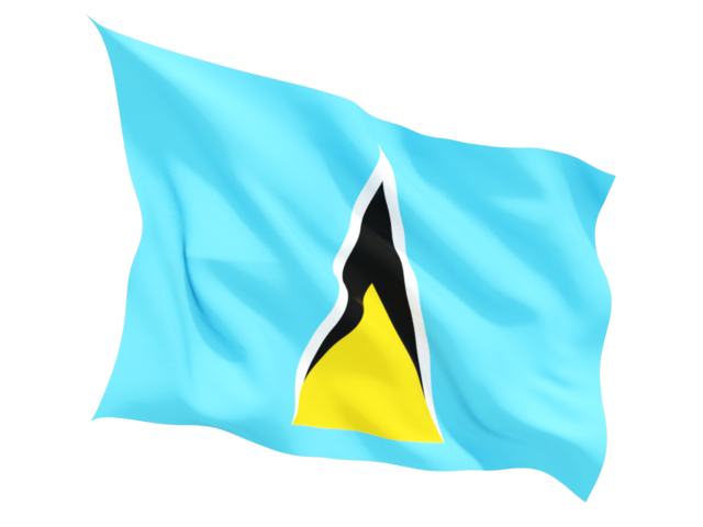 Fluttering flag. Download flag icon of Saint Lucia at PNG format