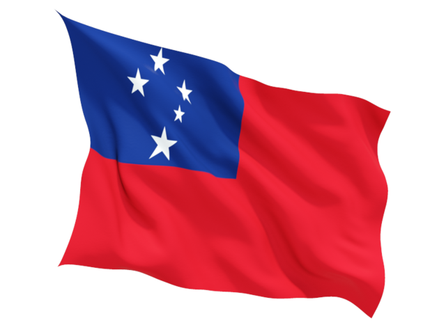 Fluttering flag. Download flag icon of Samoa at PNG format