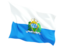 Сан-Марино. Развевающийся флаг. Скачать иконку.
