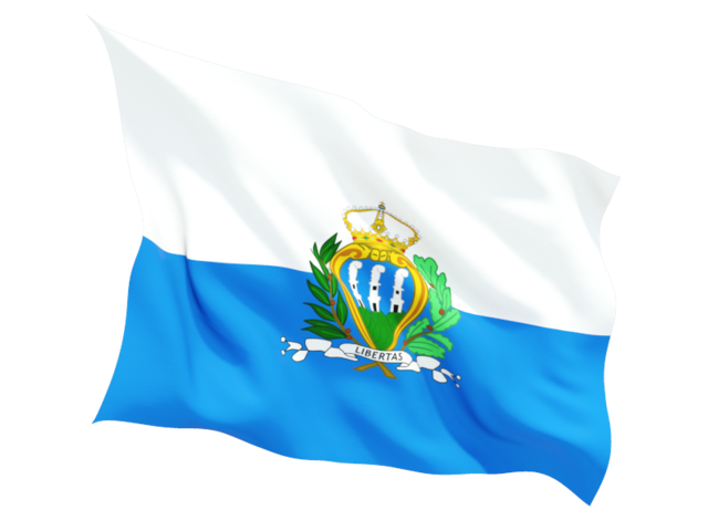 Fluttering flag. Download flag icon of San Marino at PNG format