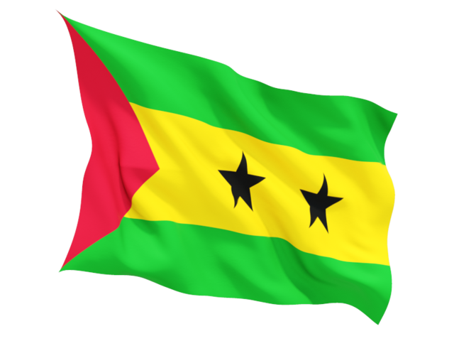 Fluttering flag. Download flag icon of Sao Tome and Principe at PNG format