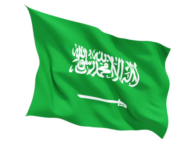 Fluttering flag. Download flag icon of Saudi Arabia at PNG format