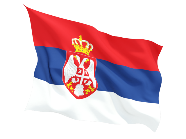 Fluttering flag. Download flag icon of Serbia at PNG format