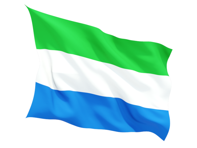 Fluttering flag. Download flag icon of Sierra Leone at PNG format