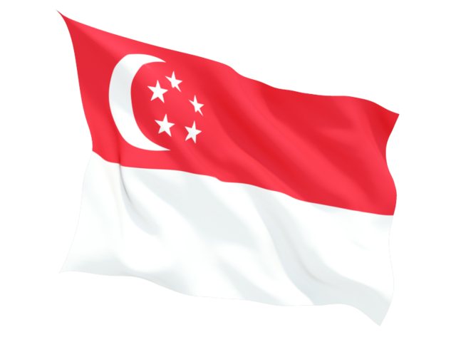 Развевающийся флаг. Скачать флаг. Сингапур