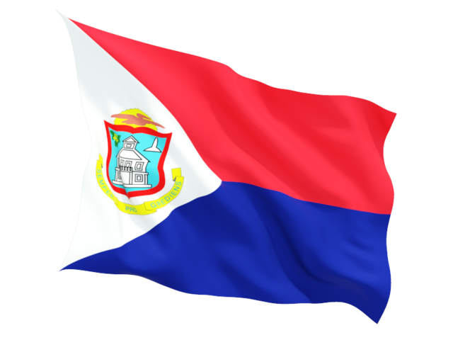 Fluttering flag. Download flag icon of Sint Maarten at PNG format