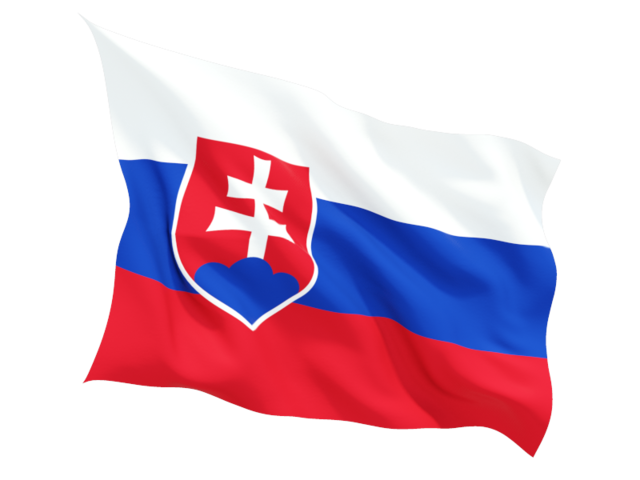 Fluttering flag. Download flag icon of Slovakia at PNG format
