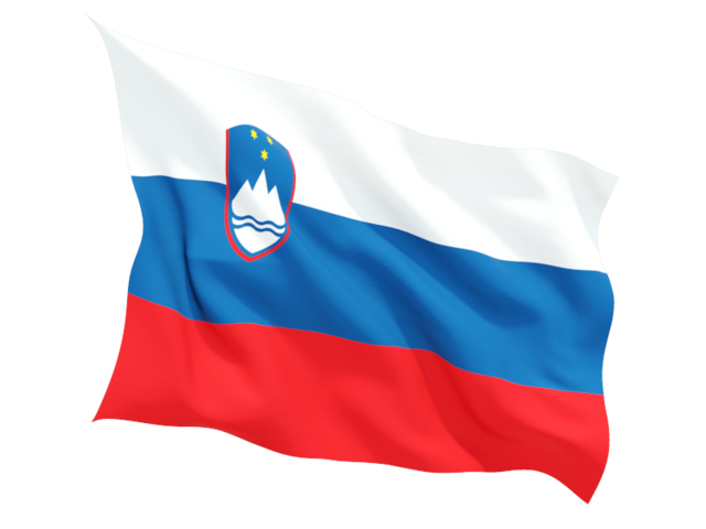 Fluttering flag. Illustration of flag of Slovenia