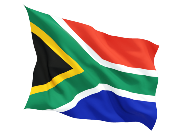 Fluttering flag. Illustration of flag of South Africa