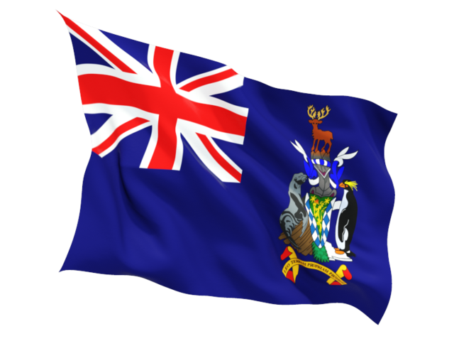 Fluttering flag. Download flag icon of South Georgia and the South Sandwich Islands at PNG format