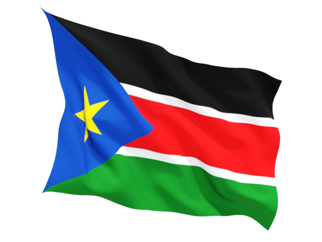 Fluttering flag. Download flag icon of South Sudan at PNG format