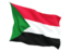 Sudan. Fluttering flag. Download icon.