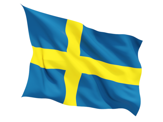 Fluttering flag. Download flag icon of Sweden at PNG format