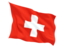 Switzerland. Fluttering flag. Download icon.