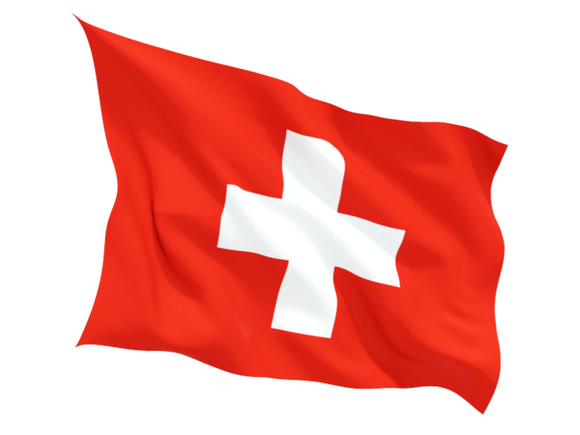 Развевающийся флаг. Скачать флаг. Швейцария