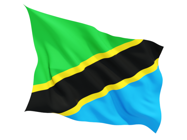Fluttering flag. Download flag icon of Tanzania at PNG format