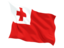 Tonga. Fluttering flag. Download icon.