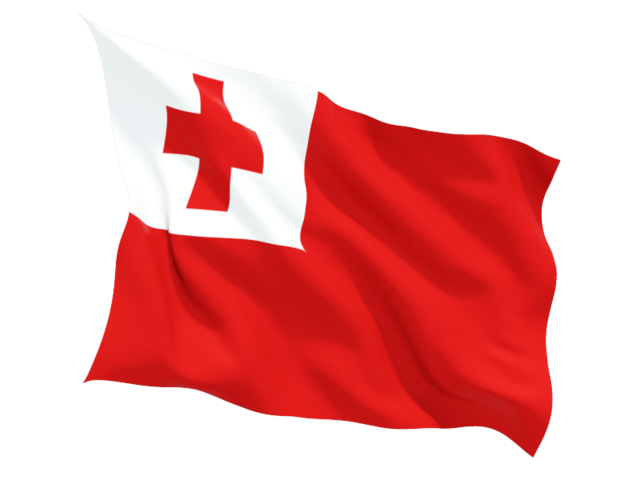 Fluttering flag. Download flag icon of Tonga at PNG format