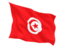 Tunisia. Fluttering flag. Download icon.