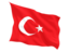 Turkey. Fluttering flag. Download icon.