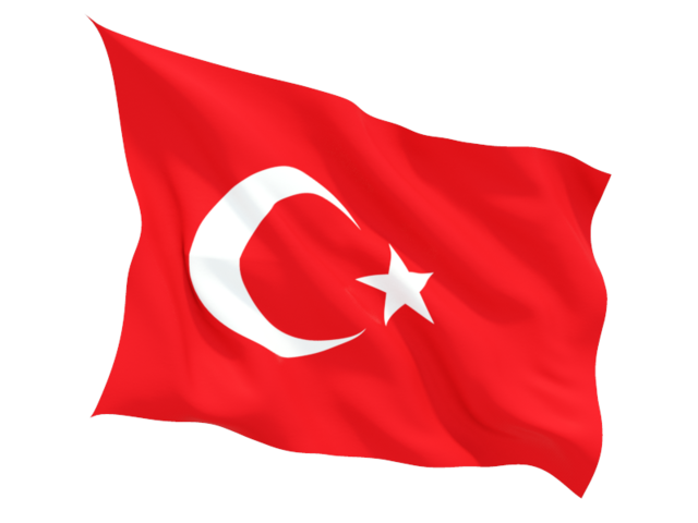 Fluttering flag. Download flag icon of Turkey at PNG format