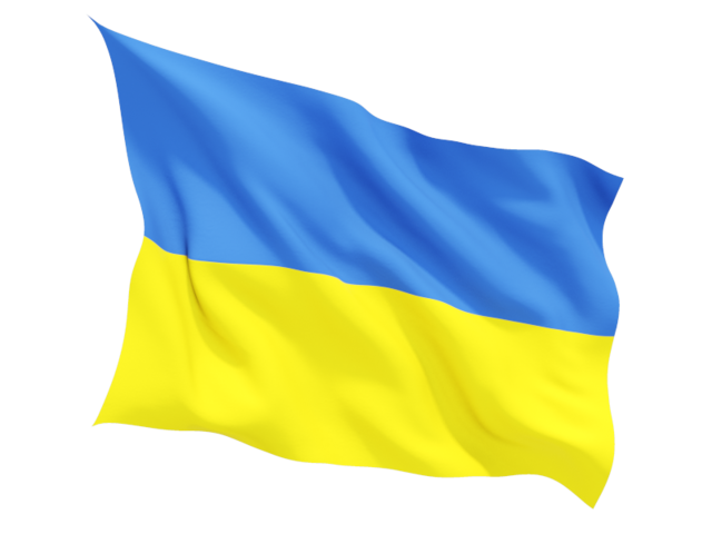 Fluttering flag. Download flag icon of Ukraine at PNG format