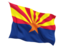 Flag of state of Arizona. Fluttering flag. Download icon