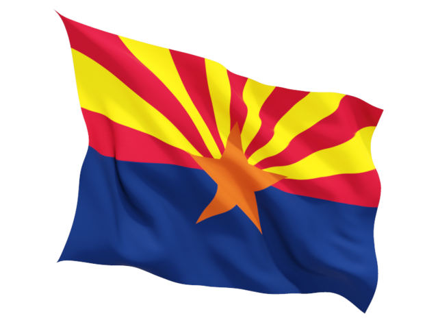 Fluttering flag. Download flag icon of Arizona