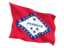 Flag of state of Arkansas. Fluttering flag. Download icon