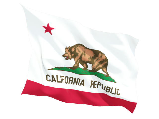 Fluttering flag. Download flag icon of California