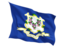 Flag of state of Connecticut. Fluttering flag. Download icon