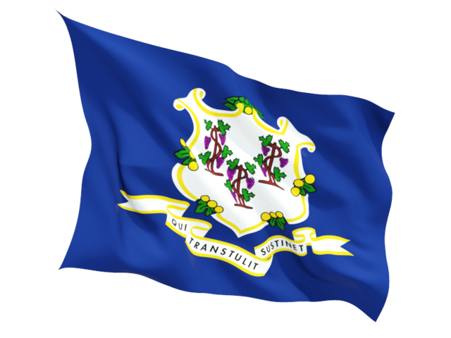 Fluttering flag. Download flag icon of Connecticut