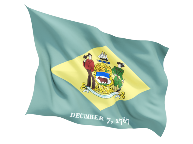 Fluttering flag. Download flag icon of Delaware