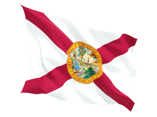 Fluttering flag. Download flag icon of Florida