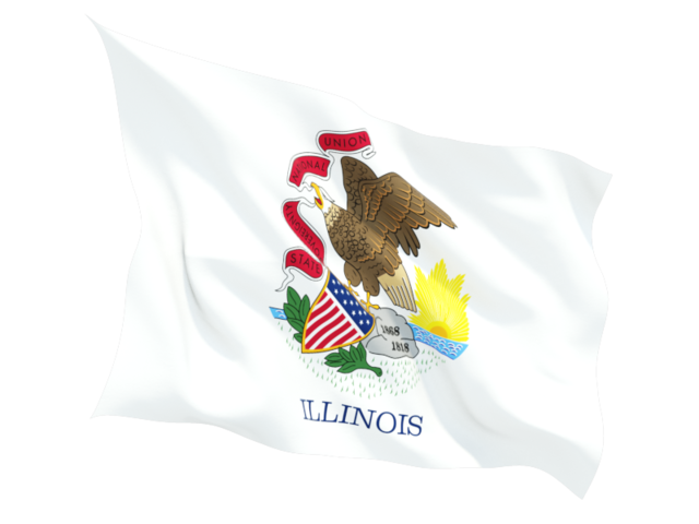 Fluttering flag. Download flag icon of Illinois