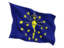 Flag of state of Indiana. Fluttering flag. Download icon