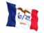 Flag of state of Iowa. Fluttering flag. Download icon