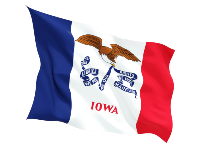 Fluttering flag. Download flag icon of Iowa