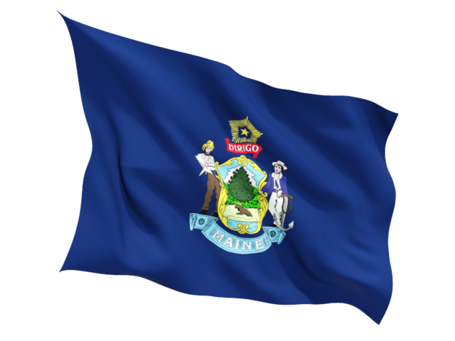 Fluttering flag. Download flag icon of Maine