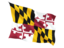 Flag of state of Maryland. Fluttering flag. Download icon