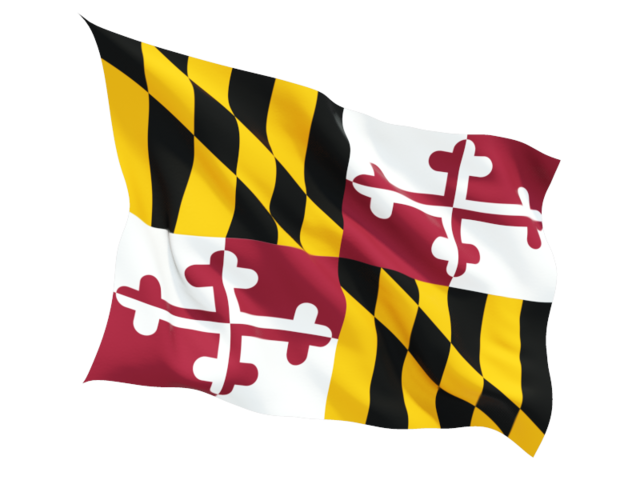 Fluttering flag. Download flag icon of Maryland