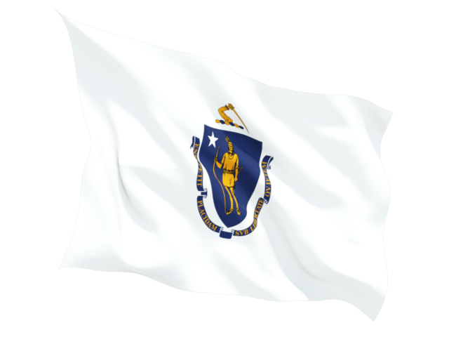 Fluttering flag. Download flag icon of Massachusetts