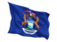 Flag of state of Michigan. Fluttering flag. Download icon