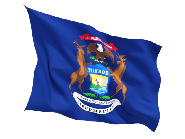 Fluttering flag. Download flag icon of Michigan