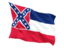 Flag of state of Mississippi. Fluttering flag. Download icon