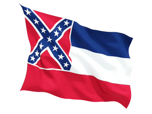 Fluttering flag. Download flag icon of Mississippi