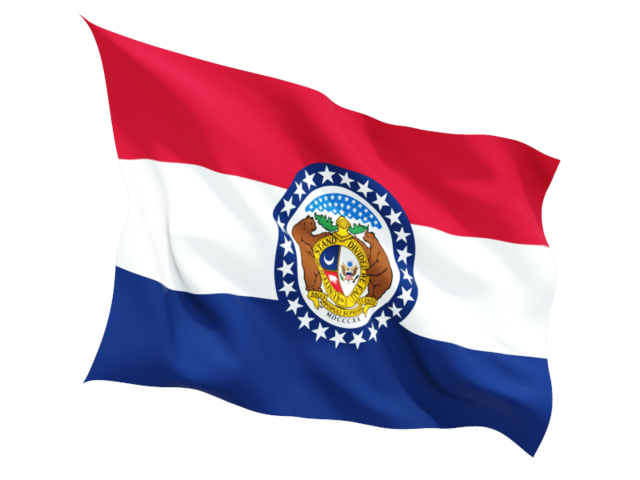 Fluttering flag. Download flag icon of Missouri