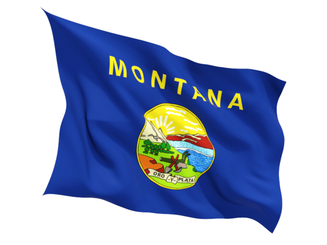 Fluttering flag. Download flag icon of Montana