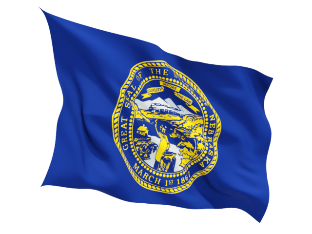 Fluttering flag. Download flag icon of Nebraska